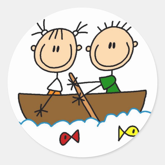 Sticker de pêche en bateau (Devant)