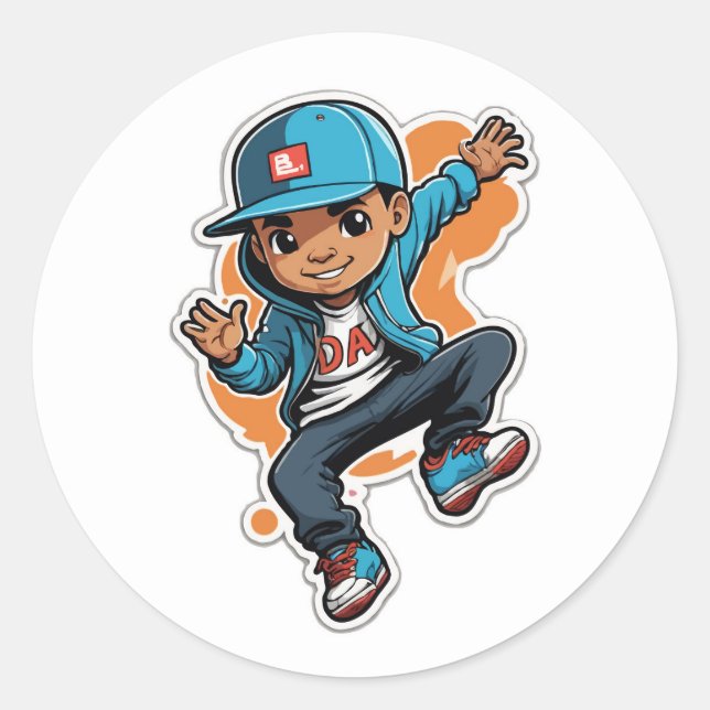 Sticker de personnage de dessin de garçon style ru (Devant)