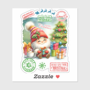 Sticker de personnage de Noël festif