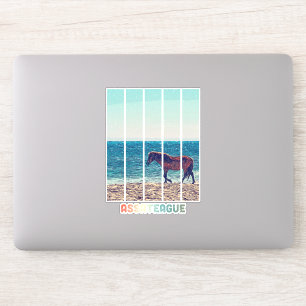 Sticker de plage d'Assateague Wild Horse