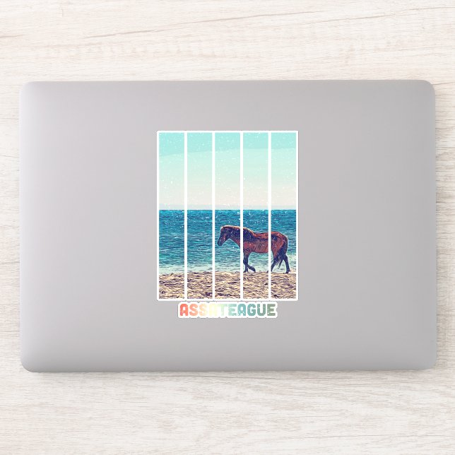 Sticker de plage d'Assateague Wild Horse (Ordinateur)