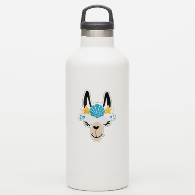 Sticker de plage d'été de Llama amusant (Gourde)