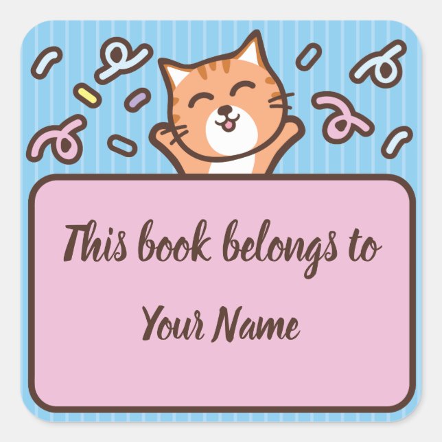 Sticker de plaque personnalisée de chat (Devant)