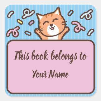 Sticker de plaque personnalisée de chat