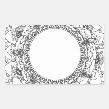 Sticker de Pleine lune Mandala Rectangle