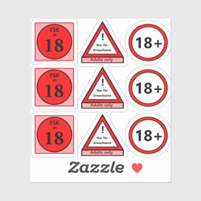Sticker de plus de 18 ans (Feuille)