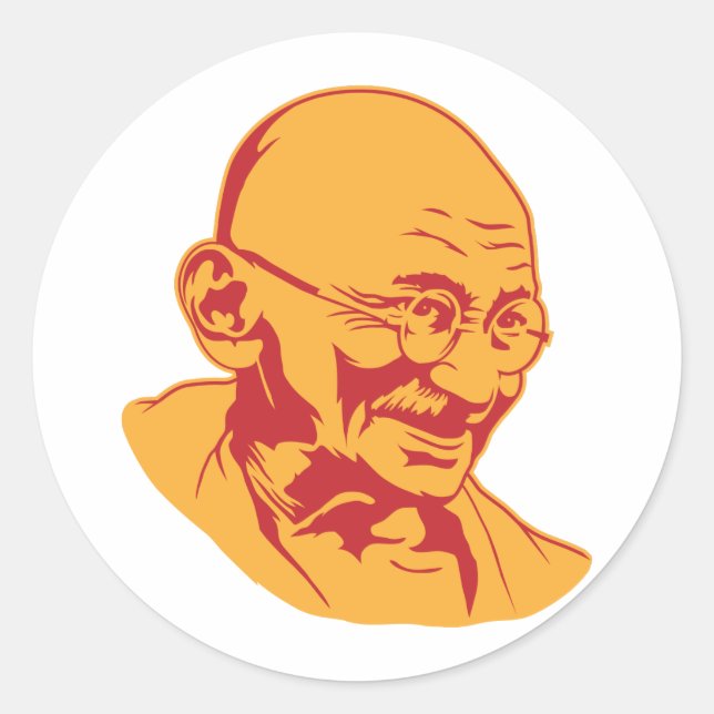 Sticker de portrait Mahatma Gandhi (Devant)