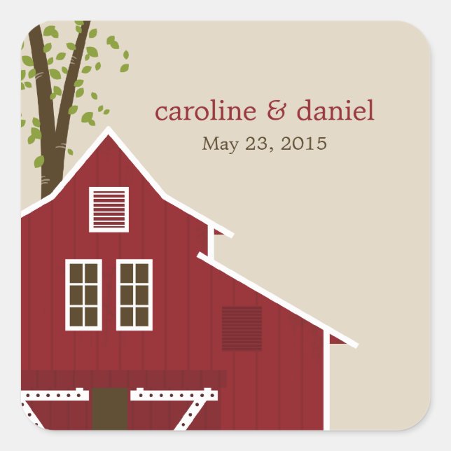 Sticker de préférence de mariage de la grange rust (Devant)