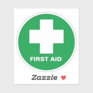 Sticker de premiers soins et d'urgence /Vert