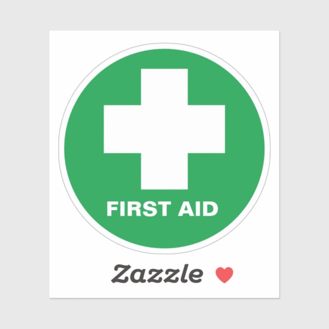 Sticker de premiers soins et d'urgence /Vert (Feuille)