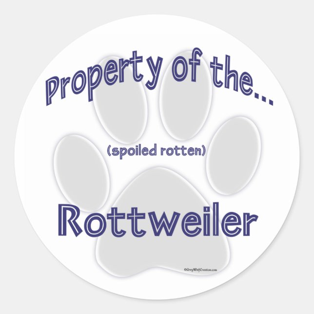 Sticker de propriété Rottweiler (Devant)
