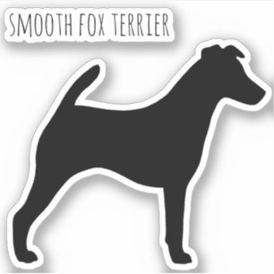 Sticker de race de chien Silhouette Fox lisse