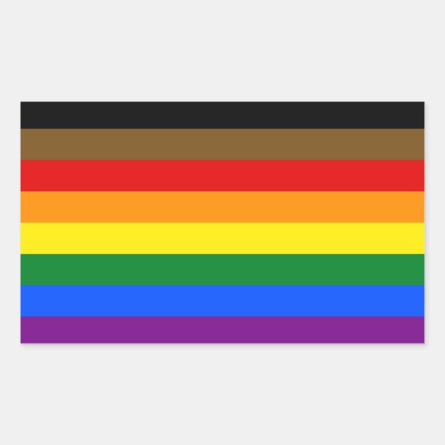 Sticker de rectangle de fierté LGBTQ+ inclus POC (Devant)