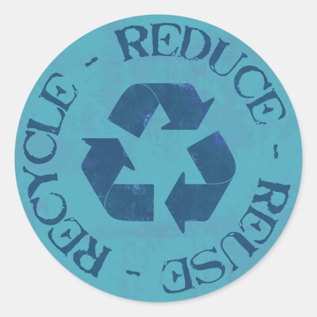 Sticker de recyclage en relief (bleu) (Devant)