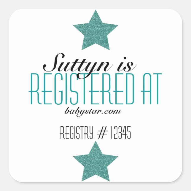 STICKER DE REGISTRE BABY SHOWER TWINKLE (Devant)