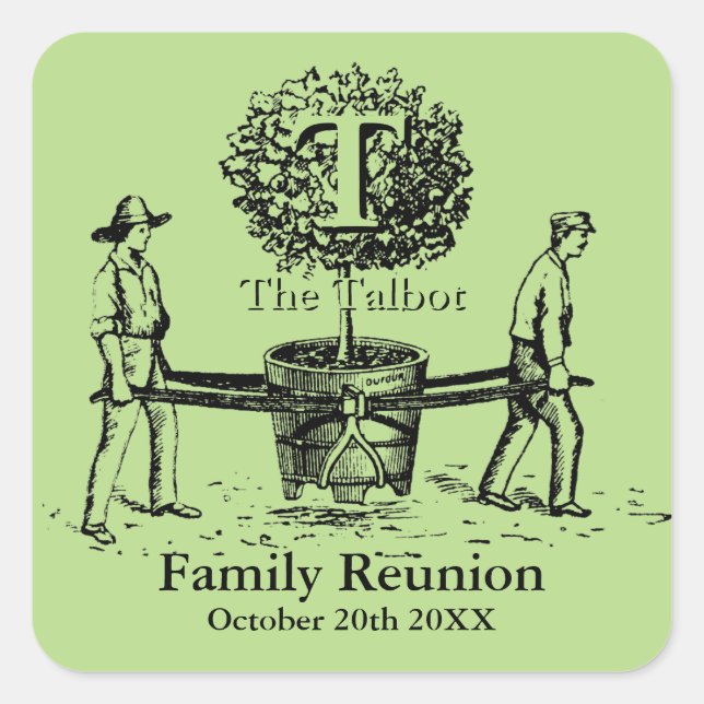 Sticker de réunion de famille Gardeners avec nom p (Devant)