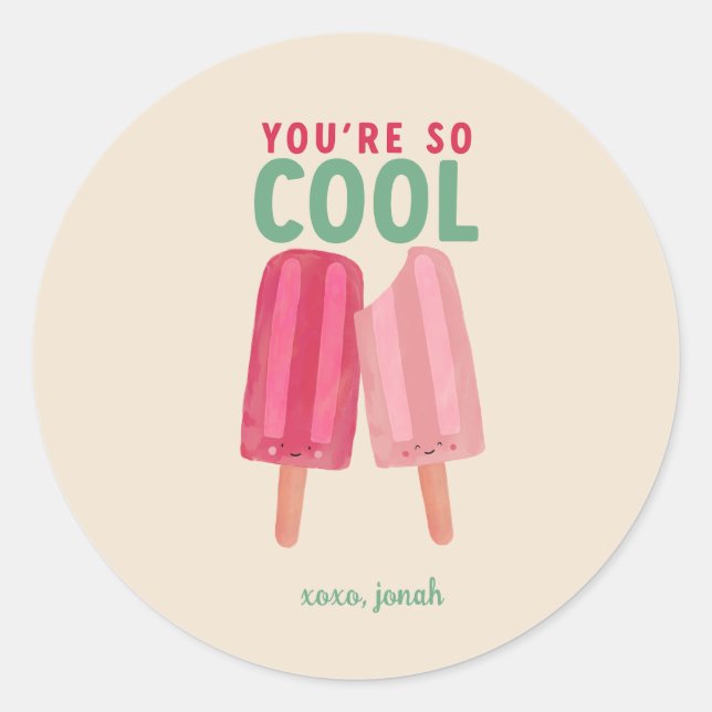 Sticker de Saint Valentin été de mignonne Popsicle (Devant)
