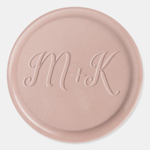Sticker de sceau de cire en latte rose initial de 