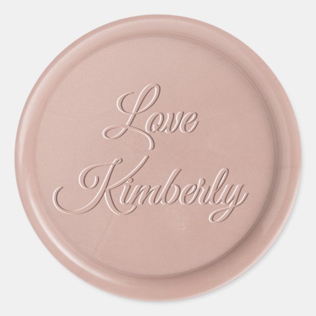 Sticker de sceau de cire en latte rose initial de  (Devant)