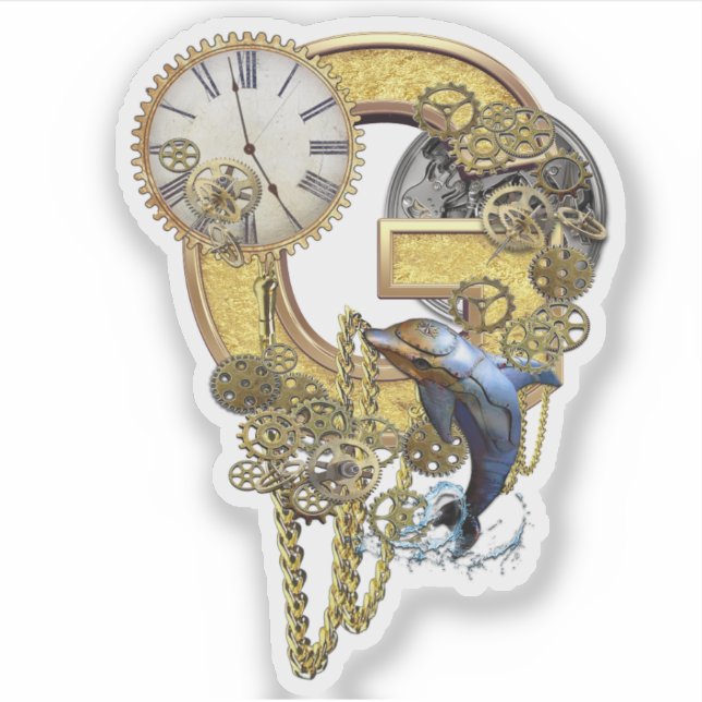 Sticker de sculpture Steampunk Capital G (Devant)
