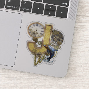 Sticker de sculpture Steampunk Capital J