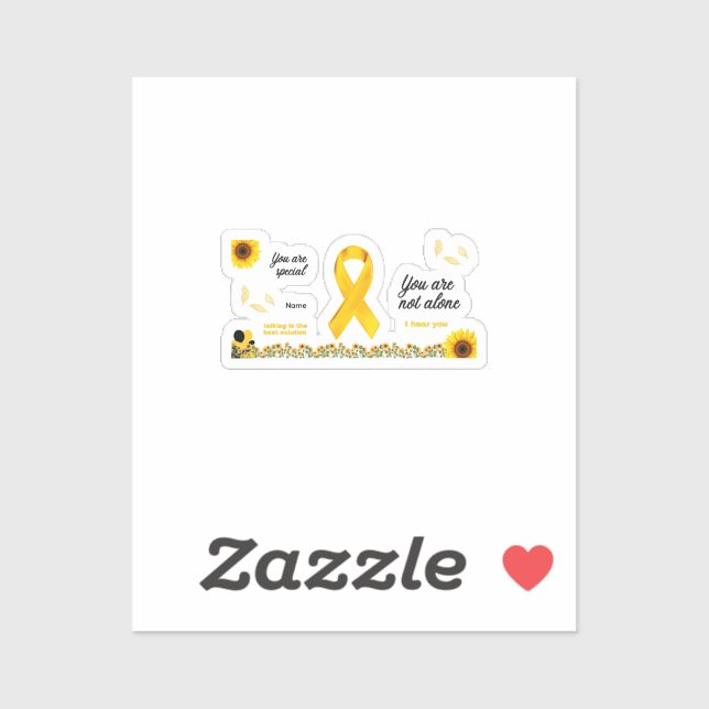 Sticker de sensibilisation de septembre jaune (Feuille)