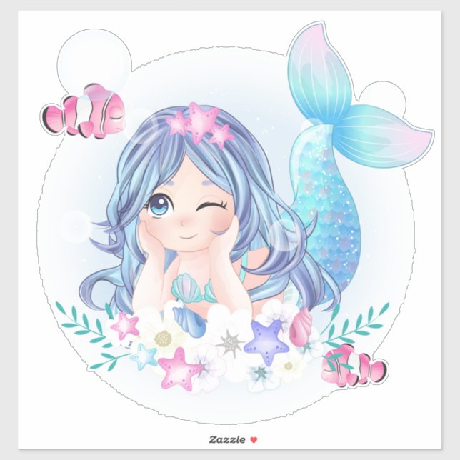 Sticker de sirène (Feuille)