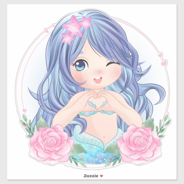 Sticker de sirène (Feuille)