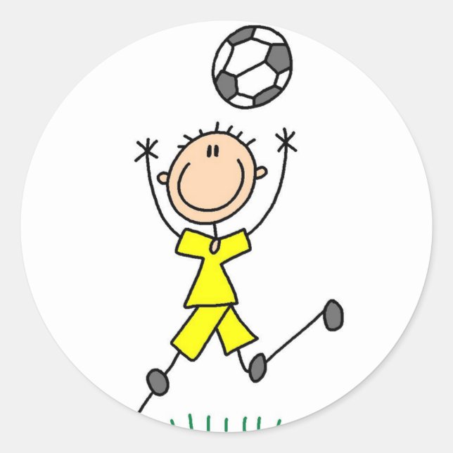 Sticker de soccer pour garçons jaunes (Devant)