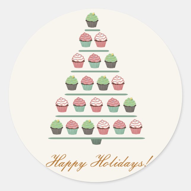 Sticker de socle pour cupcake de Noël (Devant)