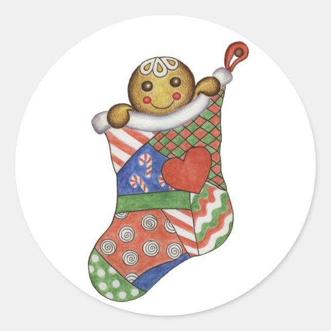 Sticker de stockage de pain d'épice de Noël (Devant)