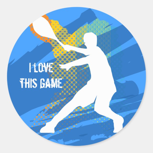 sticker de tennis cool : J'aime ce jeu (Devant)