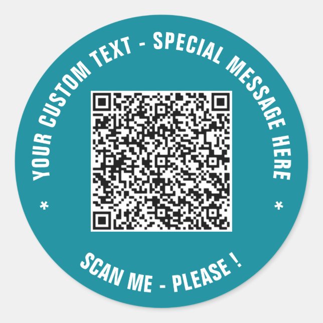 Sticker de texte de code QR personnalisé Modèle vo (Devant)