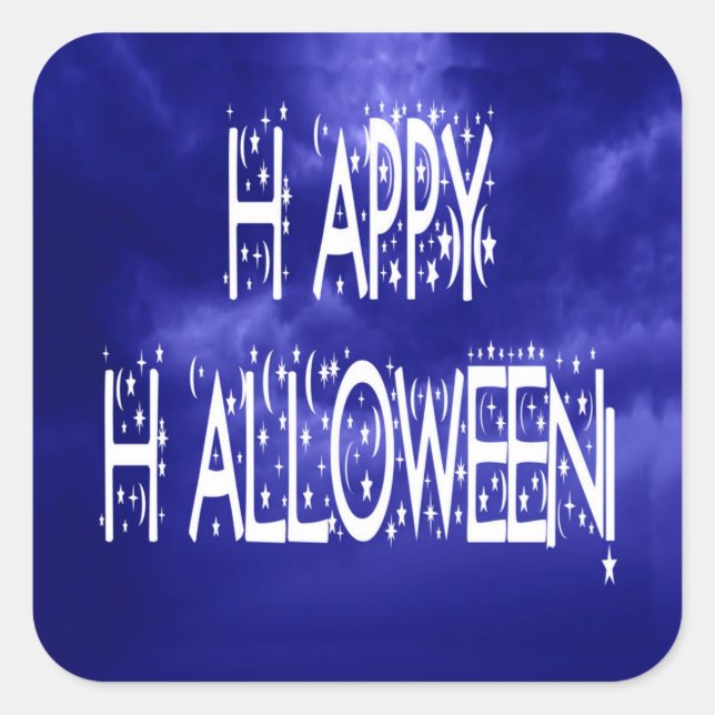 Sticker de texte Halloween bleu nuit (Devant)
