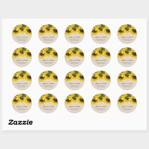 Sticker de tournesol brillant rustique réaliste Ét