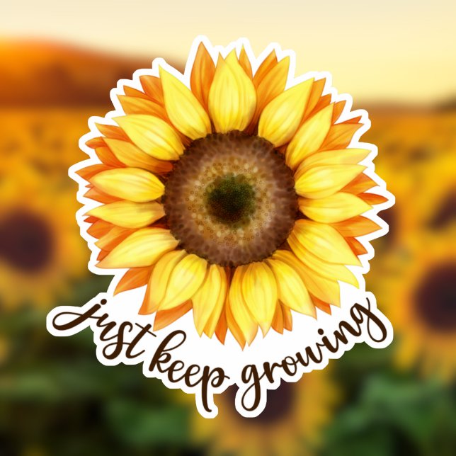 Sticker de tournesol "Continuer à grandir" (Créateur téléchargé)