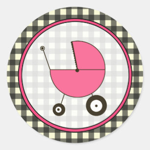 Sticker de transport pour bébé En vichy et rose no