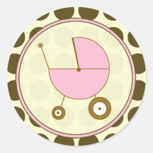 Sticker de transport pour bébé rose et point Polka