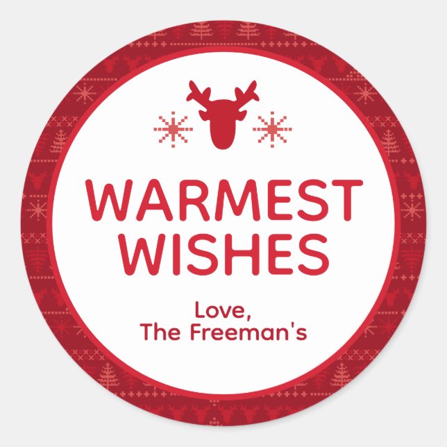 Sticker de vacances Red Nordic Sweater Waves (Devant)