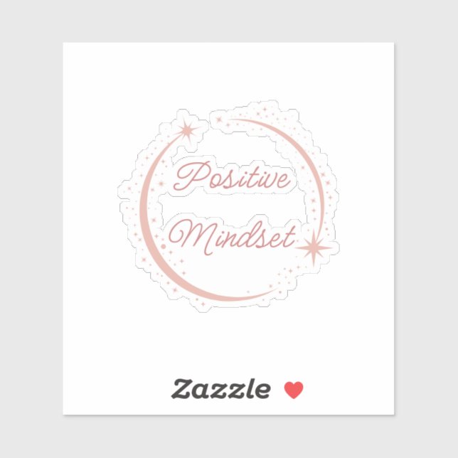 Sticker de Vinyl Inspirationnel rose d'esprit posi (Feuille)