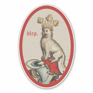 Sticker de vinyle "Blep" médiéval
