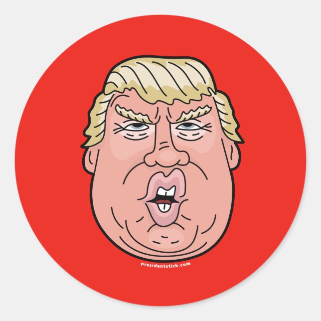 Sticker de visage de dessin animé Donald J. Trump (Devant)