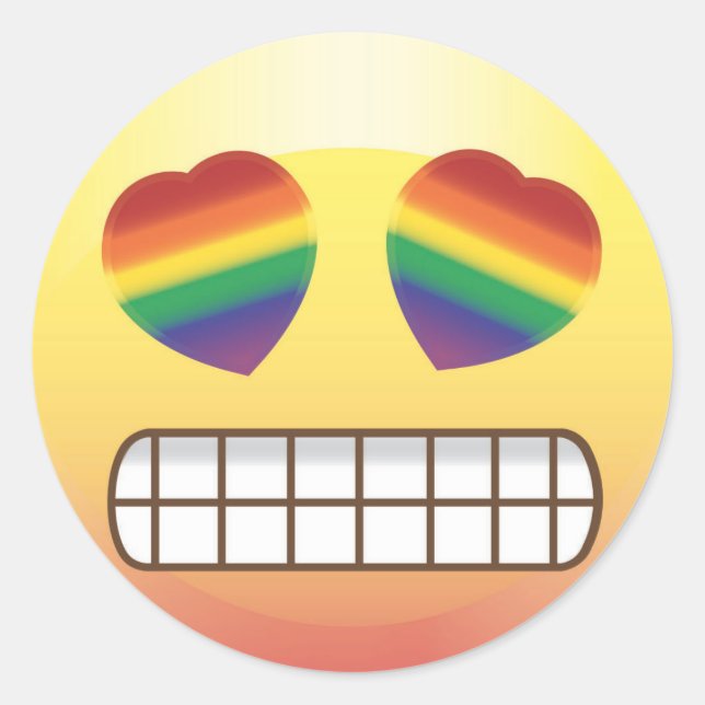 Sticker de visage Emoji Joyeux aux yeux du coeur a (Devant)