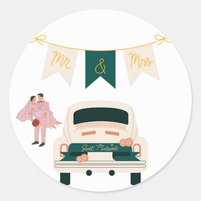 Sticker de voiture Mariage marié (Devant)