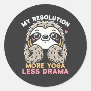 Sticker de Yoga Sloth - Plus de Yoga moins de dram