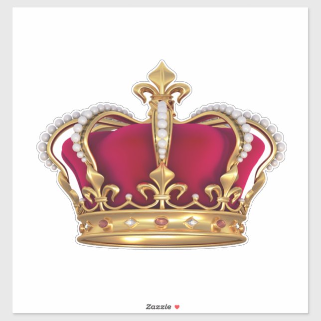 Sticker Décal de couronne de fleurs de lis dorées (Feuille)