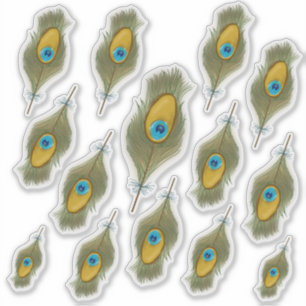 Sticker Décalage en plumes de paon