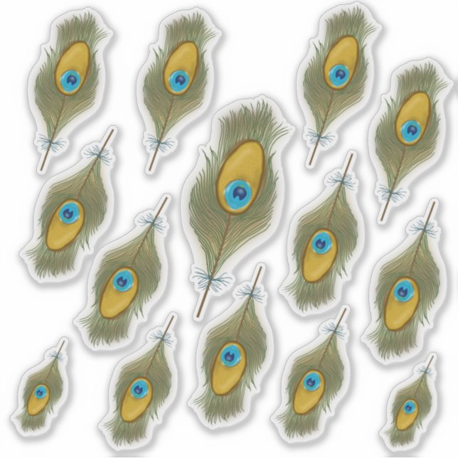 Sticker Décalage en plumes de paon (Devant)