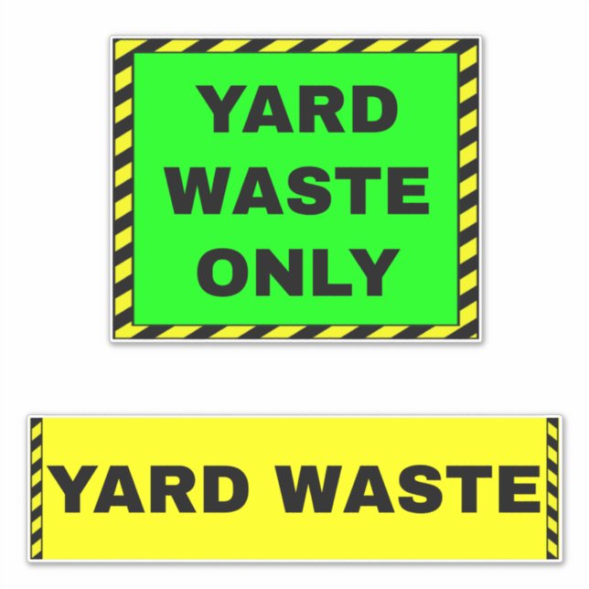 Sticker Déchets de jardin seulement (poubelle peut) Jaune  (Devant)
