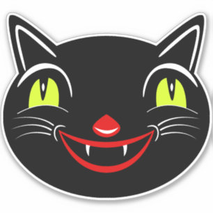 Sticker Décor Halloween vintage Chat Noir I